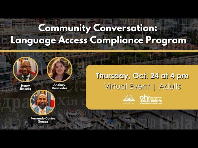 Community Conversation: Language Access Compliance Program