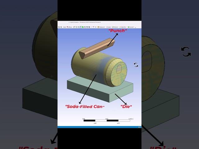 Soda Can Crash Analysis using Ansys Explicit Dynamics.   #engineering #fea #design #simulation #coke