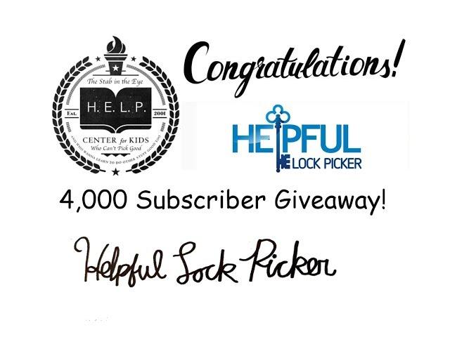 [138] HelpfulLockPicker 4,000 Subscriber Re-Drawing Winner Announcement