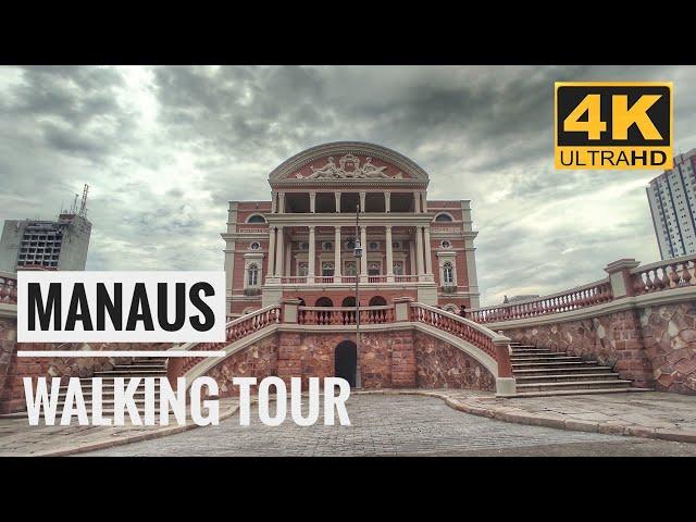 Manaus Amazonas Brazil - Downtown Walking Tour | 4K Walk