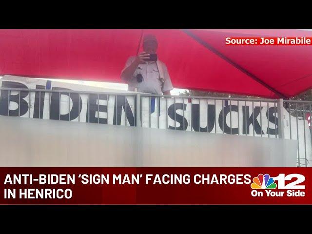 Anti-Biden sign man facing charges in Henrico