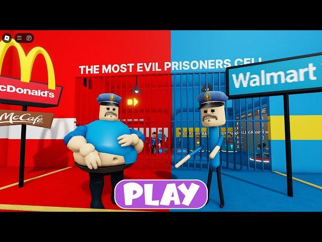 FAT BARRY VS SKINNY BARRY in BARRY'S PRISON RUN - Walkthrough Gameplay Roblox Obby