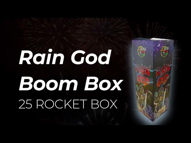 Big Shotter Fireworks | Rain God Boom Box 25 Shots Rocket Fireworks