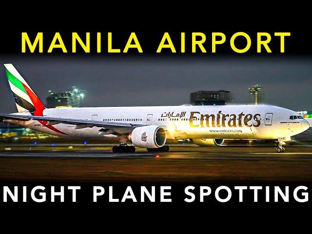 MANILA AIRPORT - Night PLANE SPOTTING | Landing & Takeoff