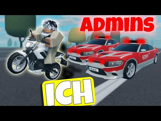 MOTORRAD FLIEHT VOR ADMIN-AUTOS in NOTRUF HAMBURG | ROBLOX Deutsch