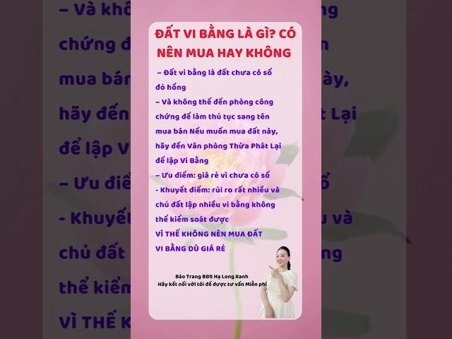 Đất vi bằng là gì? Có nên mua không#bđs #vinhalongxanh #thanhbaotrang #bấtđộngsản