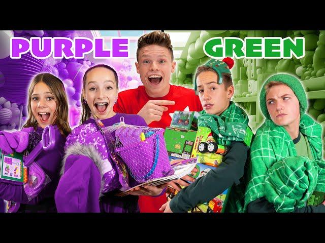 BUYING Everything in ONE COLOR BOYS vs GIRLS | Ninja Kidz!