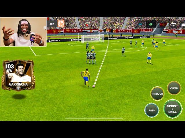 103 Rated Garrincha Powerful Driven Free-Kick is UNSTOPPABLE - FC MOBILE