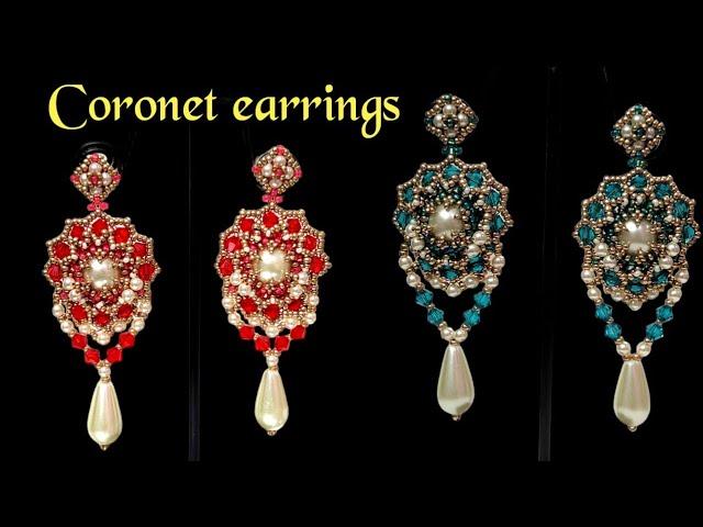 Coronet earrings/DIY beaded earrings/How to make pearl earrings/beading tutorial