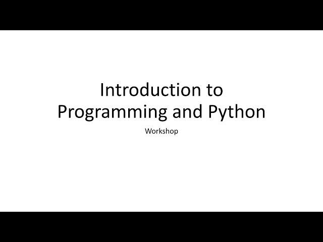 A2. Introduction to Programming and Python - Workshop by Afia Afrin