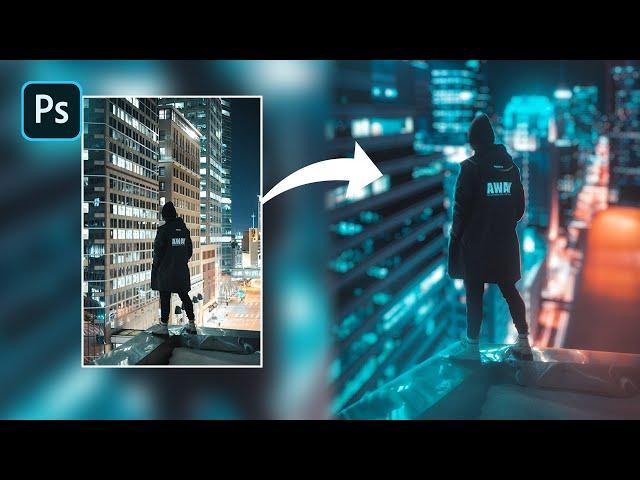 Cyberpunk Neon city | photoshop manipulation tutorial