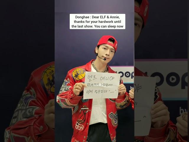 D&E's ending pose on Inkigayo showing a message for ELF+Annie