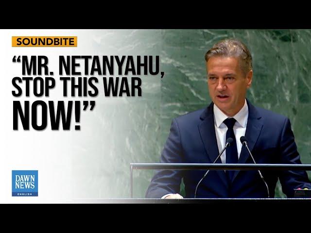 Mr. Netanyahu, stop this war now: Slovenia Slams Israel at UNGA | Dawn News English