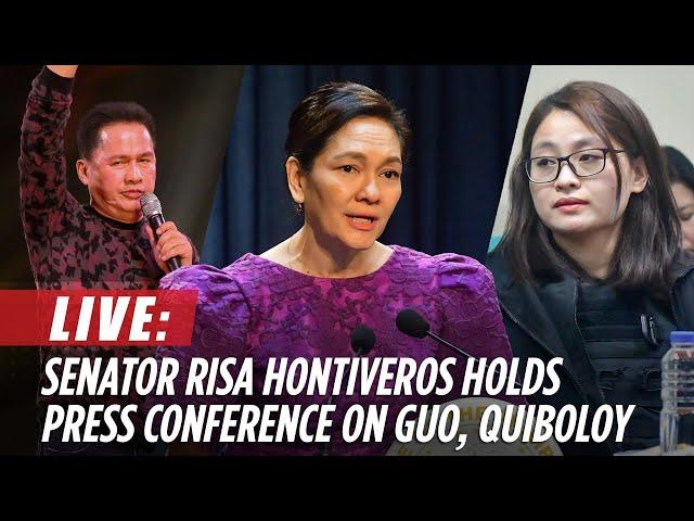 LIVE: Senator Risa Hontiveros holds press conference on Apollo Quiboloy, Alice Guo | ABS-CBN News