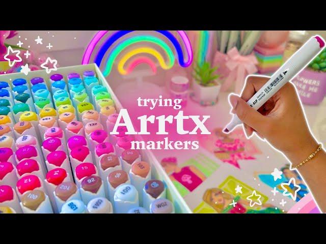 drawing random things as people  unboxing Arrtx ALP markers & gel pens [fashion designing]