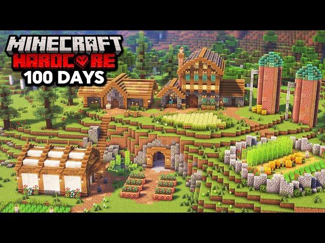 I Survived 100 Days Building a Cozy Farm in Minecraft Hardcore!