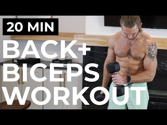 20 MIN BACK AND BICEP WORKOUT |  BACK AND BICEP DUMBBELL WORKOUT