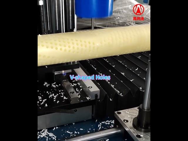 Drilling V-shaped Holes On A Roller Brush, Roller Brush Making Machine