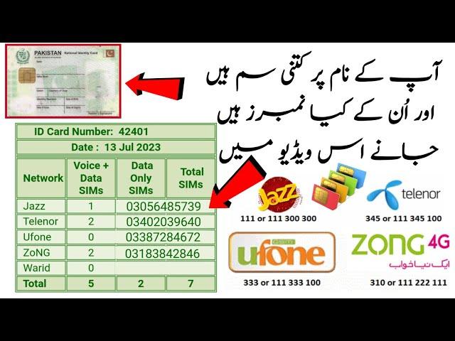 how to check all sim number on cnic online | mere id card par kitni sim hai kaise check karen
