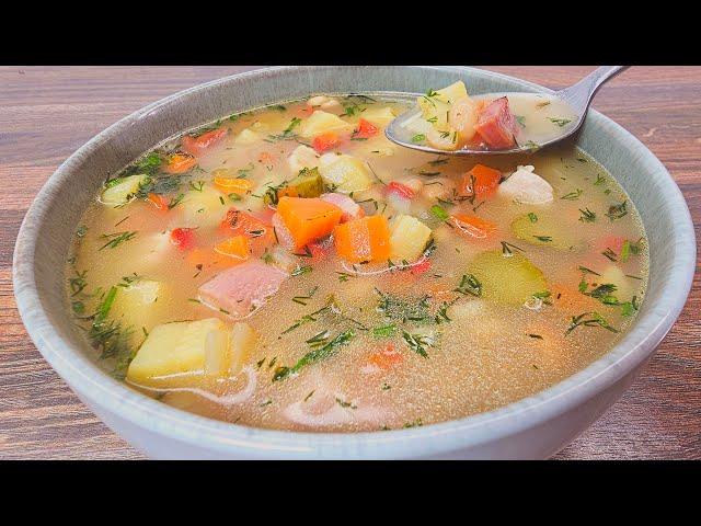 Delicious Frankfurt soup for every day! Indescribably delicious! Quick Soup Recipe!