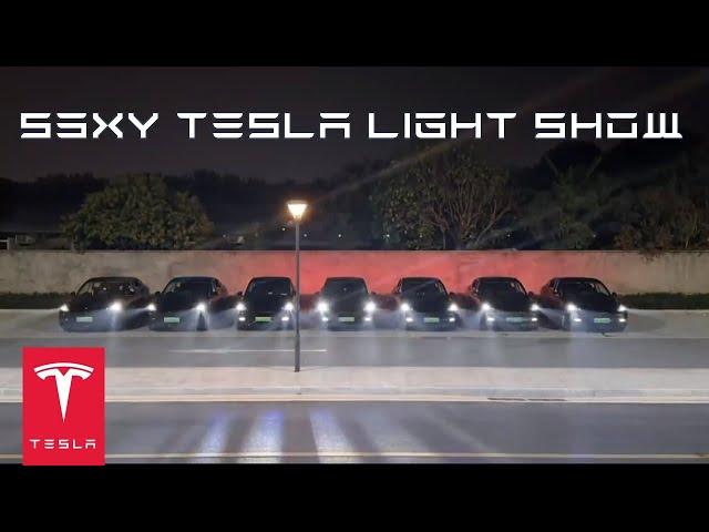 Awesome Synced Tesla Light Show