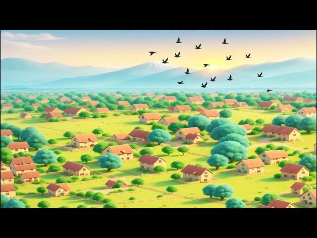 Cartoon Village background video copyright free.......