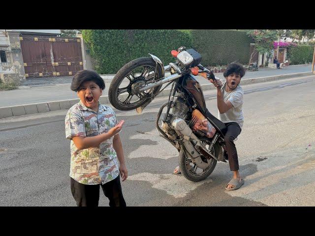 Abdullah ny 125 bike pr one wheeling ki  || Abdullah 125 ly k Bhag gaya  ||