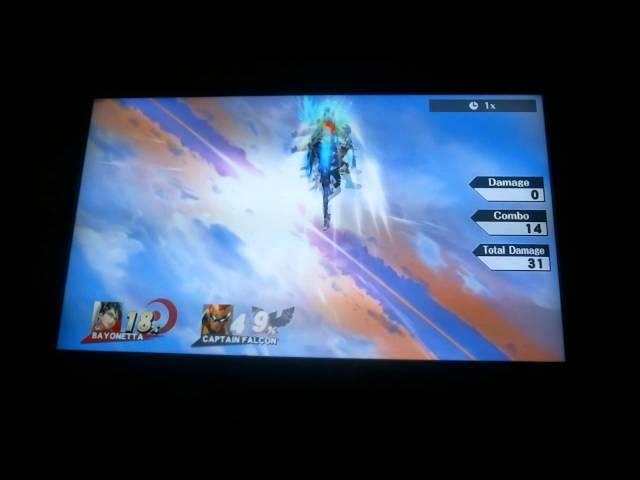 Smash 4 Wii U Bayonetta vs Captain Falcon combo