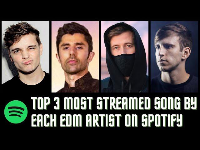 Top 3 Most Streamed EDM Songs By Each EDM Artists on Spotify Part 1