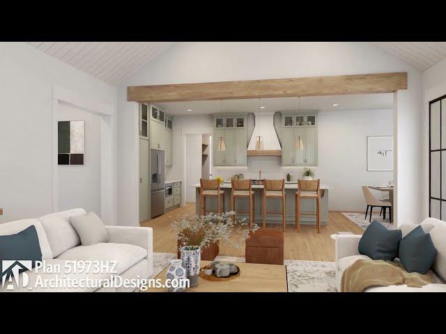 Contemporary Farmhouse Model Walkthrough Tour - House Plan 51973HZ