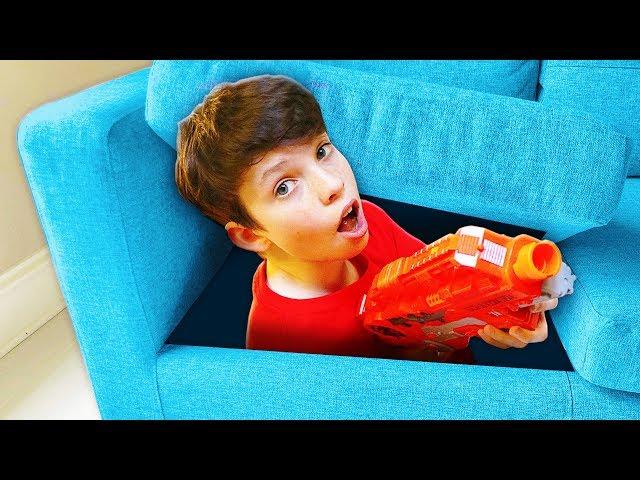 Ultimate Nerf Hide and Seek with My Wife and Little Brother!