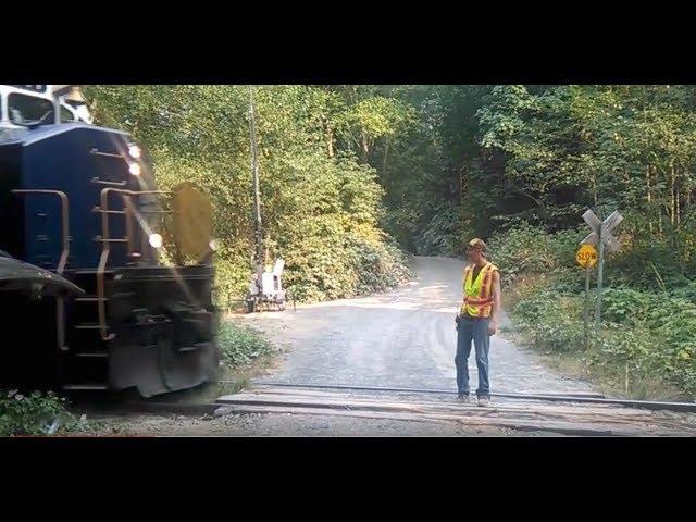 This guy didn't look both ways when CROSSING THE TRAIN TRACKS!!