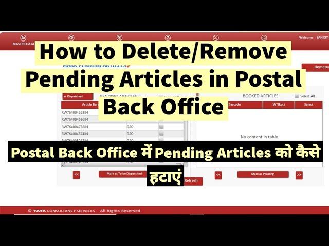 How to Delete or Remove Pending Articles in Postal Back Office #indiapost #postal #postoffice