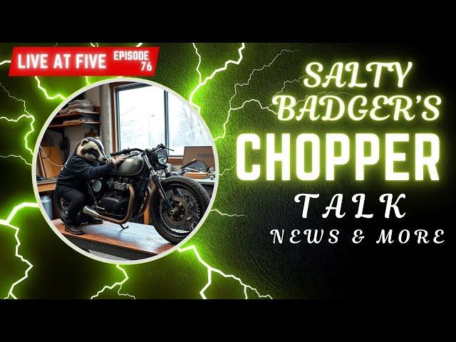 LIVE at FIVE (somewhere) Motorcycle News and More on Moto Monday w/ Salty Badger #76 #live