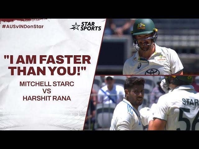 "How many bouncers you have?" Mitchell Starc vs Harshit Rana - the bouncer banter! #AUSvINDOnStar