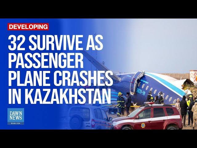 32 Survive As Plane Flying From Azerbaijan To Russia Crashes In Kazakhstan | Dawn News English