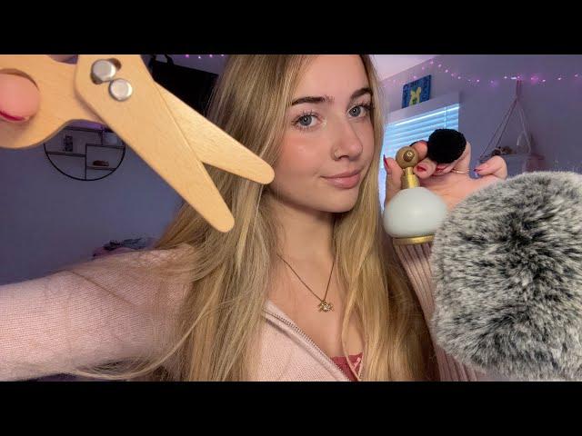 ASMR Fast Wooden Haircut and Makeup Salon Roleplay️