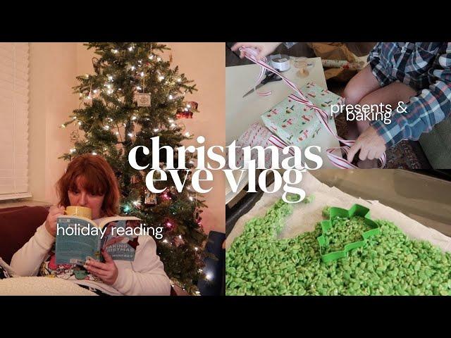 holiday reading, wrapping presents & Christmas baking | a christmas eve vlog