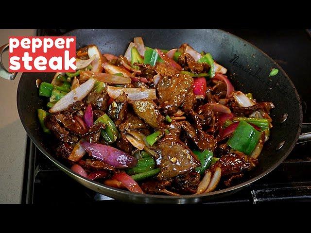 Easy way to make  the tastiest  Pepper Steak recipe for your family  -  beef stir fry || spicy