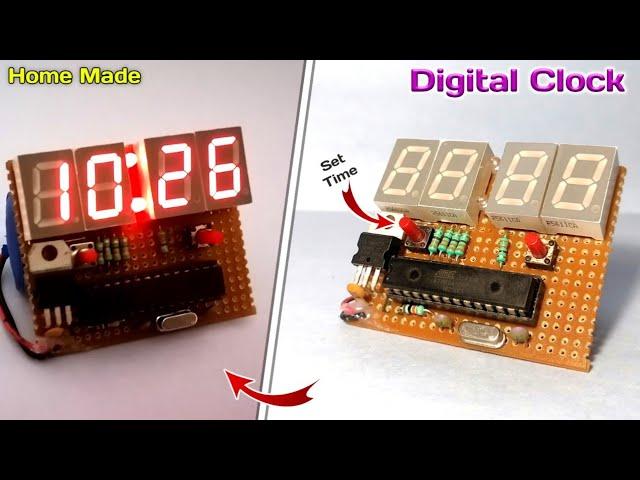 How to Make Digital Clock | Diy 7 Segment Digital Clock With ATmega328P Chip | Digital Clock