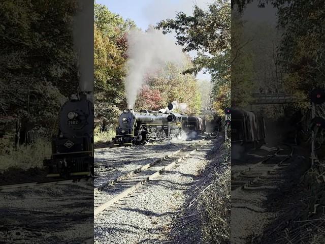 Reading & Northern T-1 2102 Steam Train Grinds Uphill At East Mahanoy Junction!