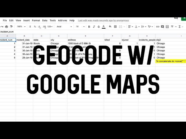 Geocode Data Using Google Maps