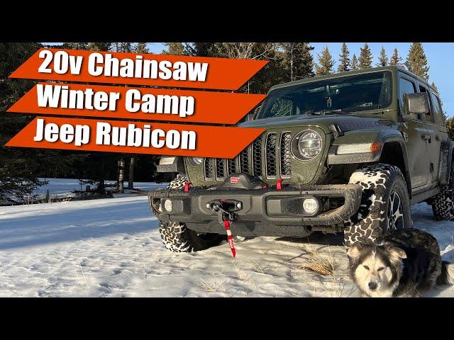 Winter Jeep Camping | DeWalt 20v Chainsaw | Winch Recovery Gear