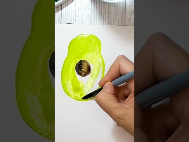 Painting an Avocado in Watercolors in Simple Steps