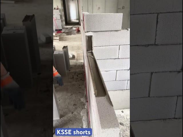Tiny lightweight concrete block laying #feed #wall #building #construction