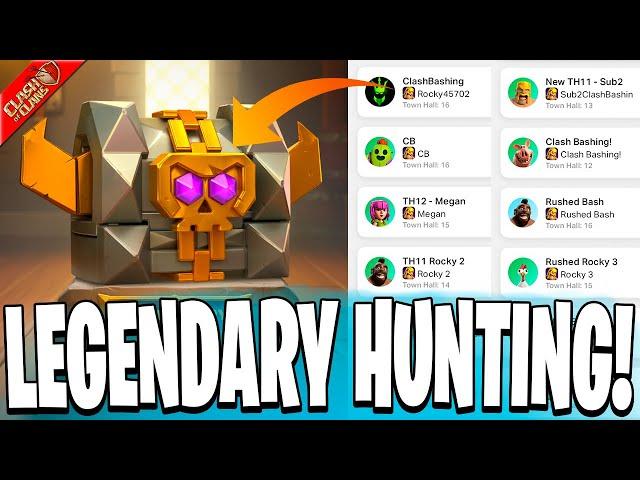 Hunting for Legendary Treasure on 11 Accounts! (Clash of Clans)