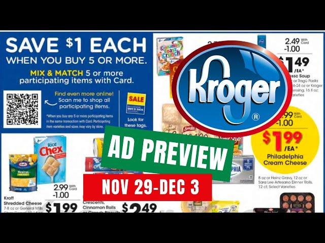 *5 Day Sale* Kroger Ad Preview for 11/29-12/3 | Mega Sale, 5x Weekly Digitals, & MORE