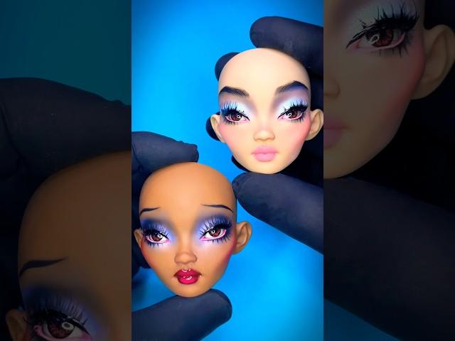 How to make dark eyes dazzle 🟤🟤 #pidgindoll #browneyes #blueeyeshadow #makeup #dolls #darkeyes