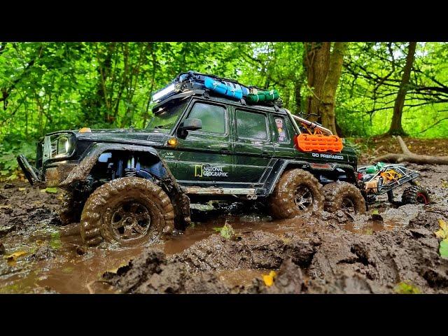 Mercedes G63 AMG 6x6 Mud Run | Traxxas TRX6 w/ Trailer - 1/10 RC Crawler