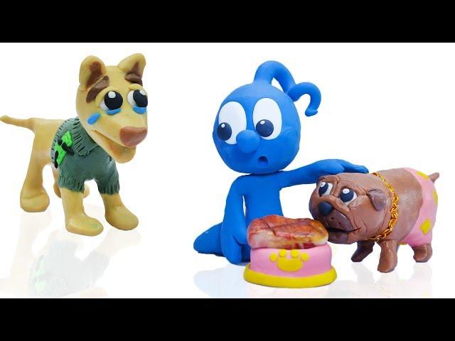 CLAY MIXER: RICH DOG POOR DOG  Play Doh Cartoons